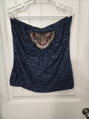 Maurices Embellished Navy Strapless Tube Top, Size XL